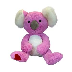 Hallmark Koala Bear 21" Plush Pink White w/ Red Heart Large Stuffed Animal